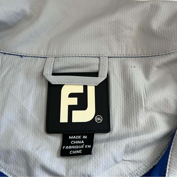 Footjoy FJ Men’s Blue Windbreaker Long Sleeve 1/4 Zip pullover XXL active golf - Picture 4 of 5